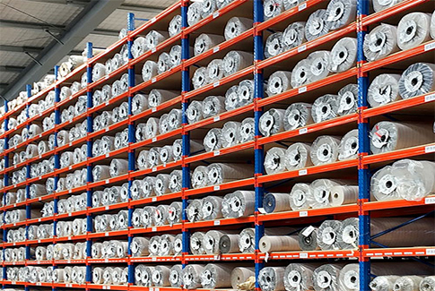 Carpet racking system for storing carpet rolls and fabric materials in UAE
