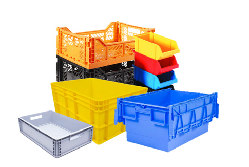 Plastic storage bins and crates for warehouse organization in UAE